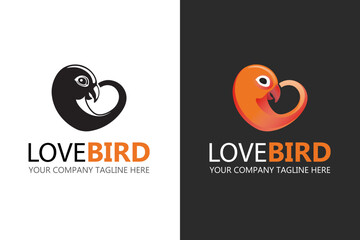 Lovebird logo graphic element vector illustration