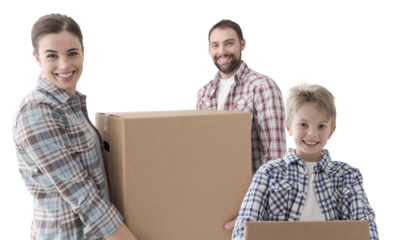 Young couple moving into a new house
