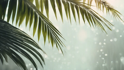 Beautiful natural background with textured palm leaves - obrazy, fototapety, plakaty