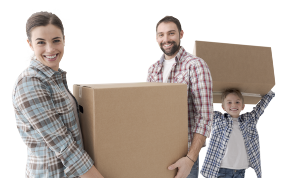 Young couple moving into a new house