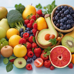 Naklejka na ściany i meble fruits and berries Generated by Ai 