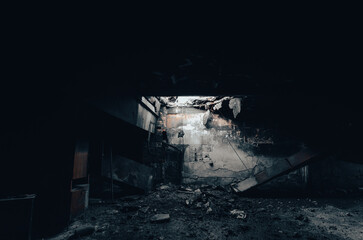 inside a damaged house in Ukraine