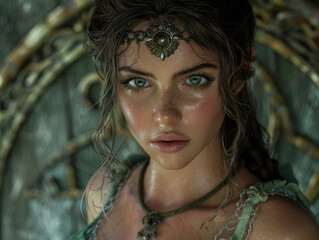 Goddess Lilith rendered in HDR 4K UHD with Octane showcases hyperdetailed photorealism Focus on her enigmatic presence blending myth with reality