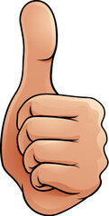 A thumbs up cartoon hand giving a like or OK thumb gesture