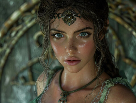 Goddess Lilith rendered in HDR 4K UHD with Octane showcases hyperdetailed photorealism Focus on her enigmatic presence blending myth with reality