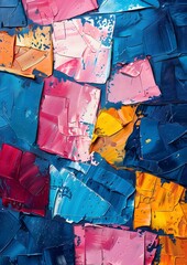 Vibrant Colorful Painted Squares Mosaic