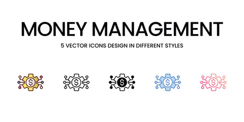 Money management Icons set. Suitable for Web Page, Mobile App, UI, UX and GUI design, vector stock illustration