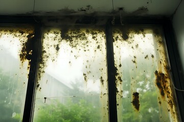 Mold in the corner of the plastic windows