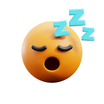 Slepp Face 3d icon isolated White Background 3d rendering