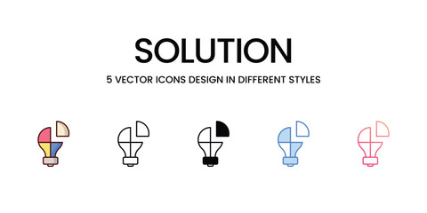 Solution Icons set. Suitable for Web Page, Mobile App, UI, UX and GUI design, vector stock illustration