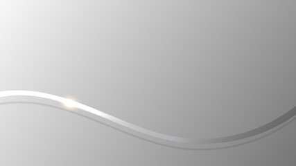 Abstract 3D luxury gray ribbon lines elements with glowing light effect on background.