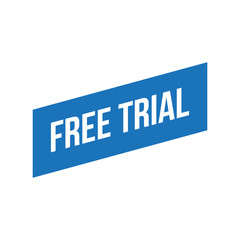 Blue Free Trial Ribbon Vector Design Template