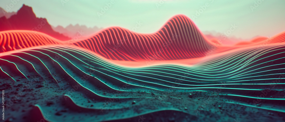 Aufkleber harmonic flow, a vision of technology and design merging in a seamless wave of futuristic patterns