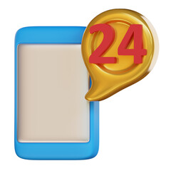 mobile service 3d icon illustration. customer and support 3d rendering