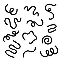 Black wiggly squiggly hand drawn line illustration