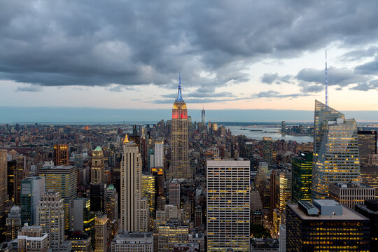 New York City At Sunset taken from the Top of the Rock