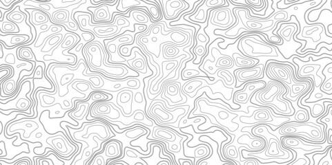 Topographic Map Seamless Pattern. Black on white contours vector topography stylized height of the lines. 