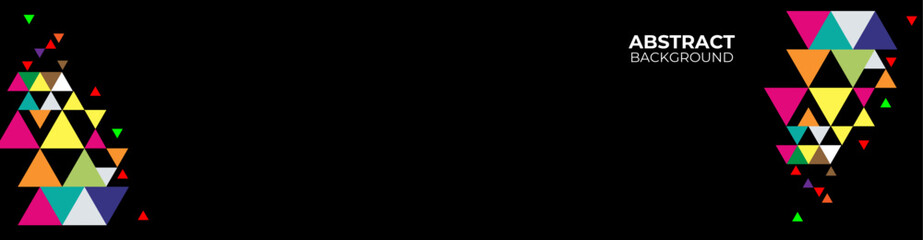 3D Colorful geometric abstract background on dark space. Minimalist modern graphic design element cutout style concept for banner, flyer, card, or brochure cover. vector illustration