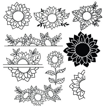 Sunflower Hand drawn vector design