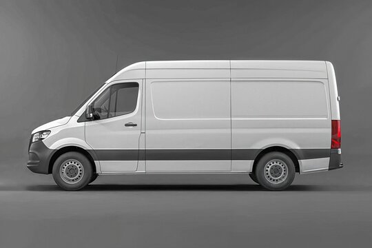 Yellow Van Mockup With Design Space. Generative AI