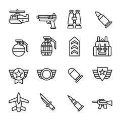 set of icons Army element - obrazy, fototapety, plakaty
