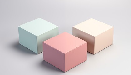 3d render of pastel box