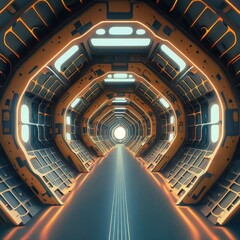 Abstract 3D rendering of the mysterious black Taurus Tunnel.