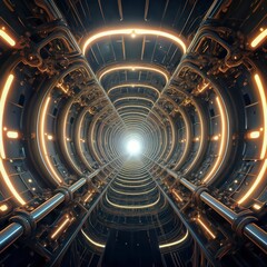 Obraz premium Abstract 3D rendering of the mysterious black Taurus Tunnel.