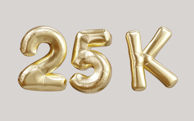 25k gold balloon foil text