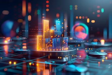 Futuristic Concept with Digital Art and Data Visualization