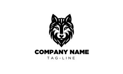 wolf detailed face e-sports mascot logo,BLACK AND white e-sport mascot gaming team logo vector premium