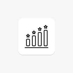 Levels icon, gaming, game, stages, progression line icon, editable vector icon, pixel perfect, illustrator ai file