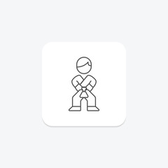 Fighting icon, gaming, game, combat, martial arts thinline icon, editable vector icon, pixel perfect, illustrator ai file