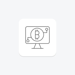 Virtual Currency icon, currency, gaming, game, digital thinline icon, editable vector icon, pixel perfect, illustrator ai file