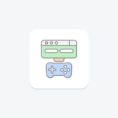 Console icon, gaming console, game, gaming, entertainment lineal color icon, editable vector icon, pixel perfect, illustrator ai file