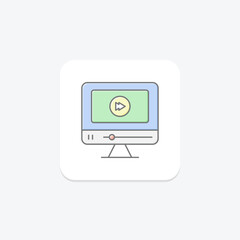 Fototapeta premium Tutorials icon, gaming, game, guides, instructions lineal color icon, editable vector icon, pixel perfect, illustrator ai file