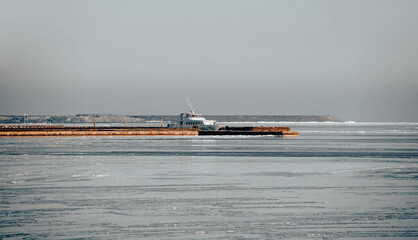 empty abandoned sea port in Ukraine