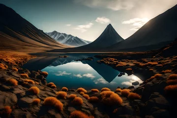 Rolgordijnen Natural mountain created by AI technology © Umar