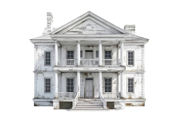 Obraz premium abandoned dilapidated house mansion on transparent background, Png format.