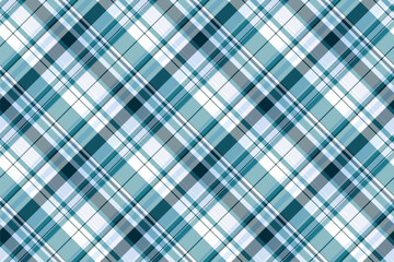 Latin fabric tartan background, buffalo check pattern textile. Podium texture vector plaid seamless in cyan and pastel colors.