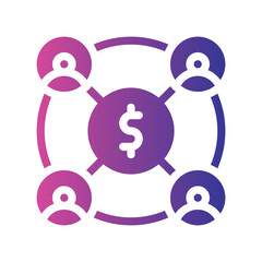 network flat gradient icon