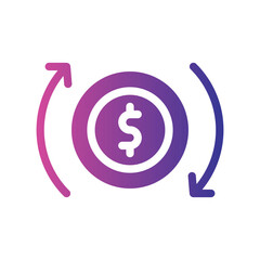 cash flow flat gradient icon