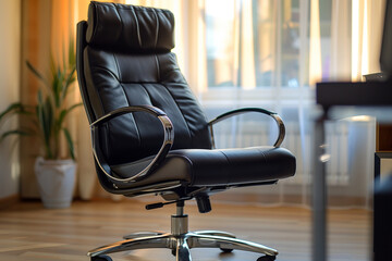 A comfortable ergonomic office chair in black