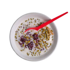 Green bean porridge on an isolated transparent background