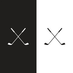 Ground, Grass Hockey icons isolated on white background. Grass Hockey sticks silhouettes. Vintage design elements for logo, badges, banners, labels. Vector illustration