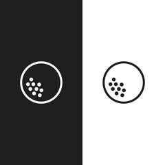 Vector Golf Ball - Black and White Isolated Icon