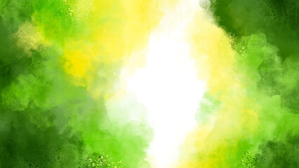 Fototapeta na wymiar Yellow, Green, Happy, Summer watercolor background