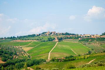 Naklejka premium splendid small medieval villages on the Chianti hills in Siena in Tuscany