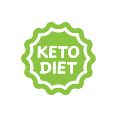 Keto diet vector label. Circle nutrition tag and sticker.