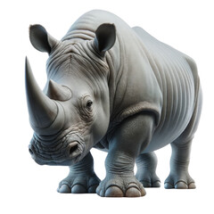 Obraz premium Rhinoceros in a realistic,wildlife,Animal,nature,clipart,png format, illustration,isolated on a transparent background.